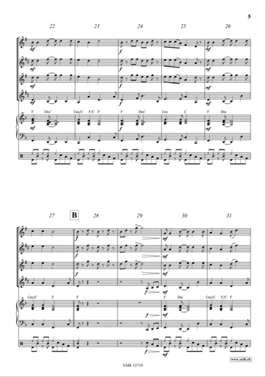 Banana Boat Song Banana Boat Song Saxophone Quartet scores gallery preview page 5