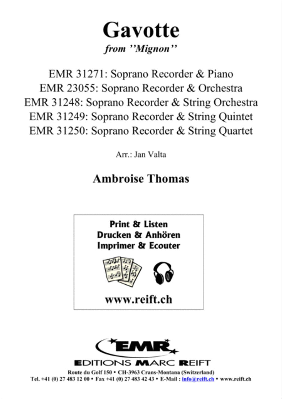 Gavotte Gavotte Soprano Recorder scores gallery preview page 1