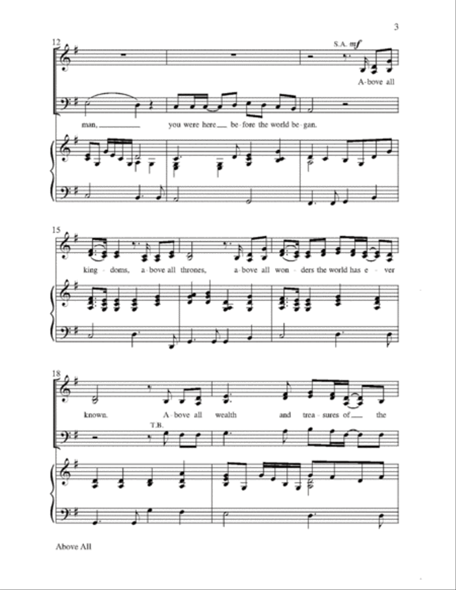Above All with When I Survey the Wondrous Cross 4-Part scores gallery preview page 3