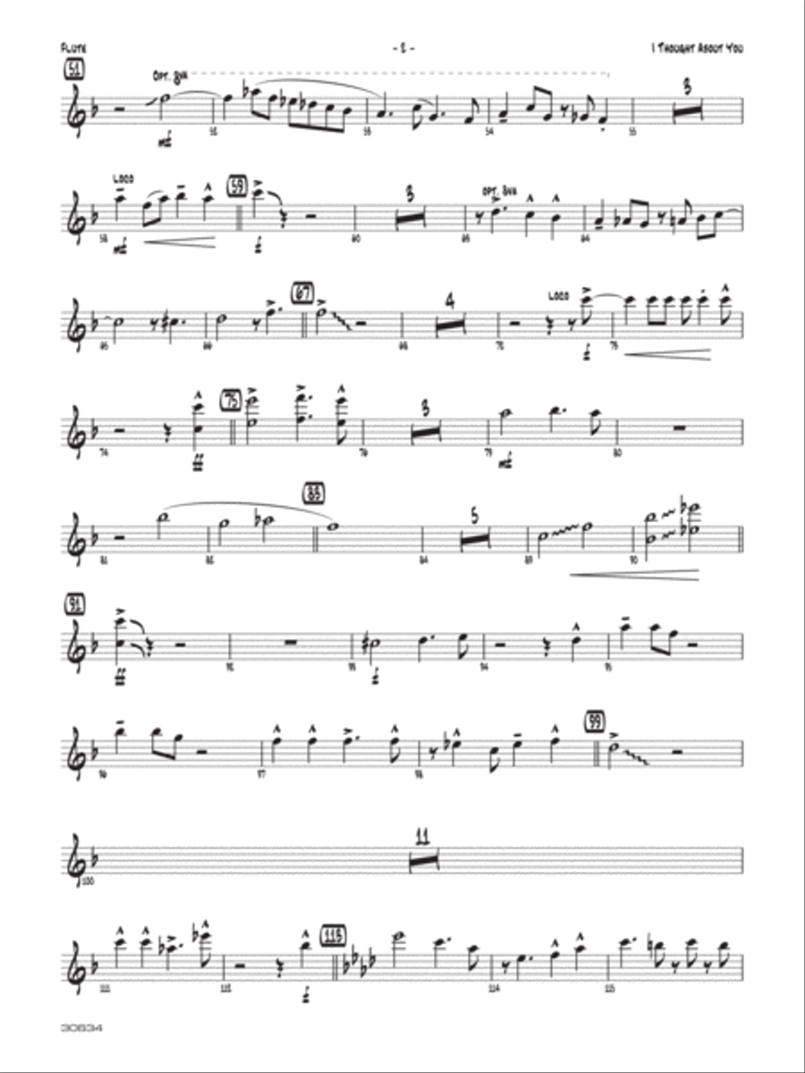 I Thought About You: Flute Jazz Ensemble scores gallery preview page 2
