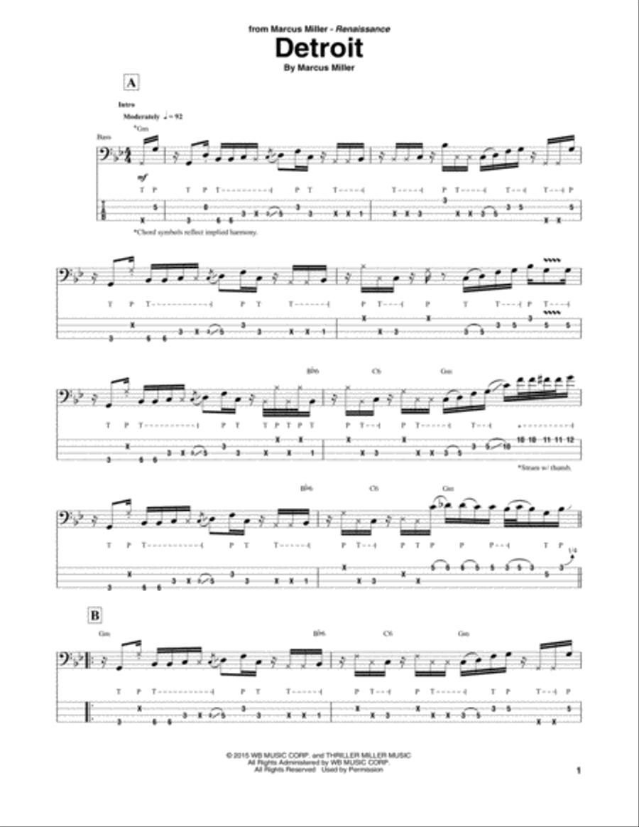 Detroit Guitar Tablature scores gallery preview page 1