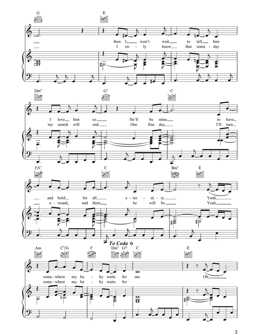 Somewhere My Baby Waits For Me Piano, Vocal, Guitar scores gallery preview page 3
