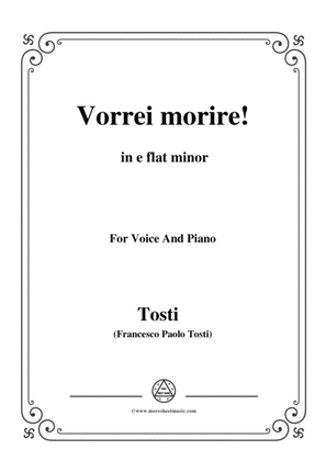 Tosti-Vorrei morire! In e flat minor,for Voice and Piano