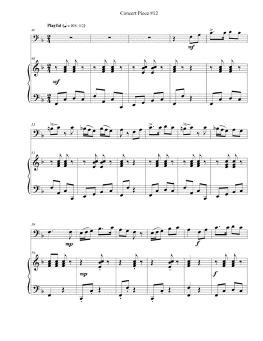 Concert Piece #12: Wistful – Playful – Joyful Trombone Solo scores gallery preview page 6