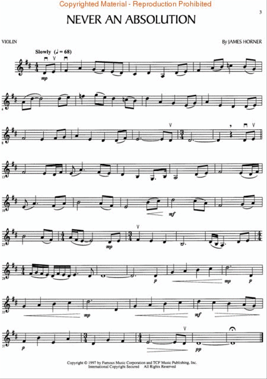 Music from Titanic Violin Solo scores gallery preview page 2