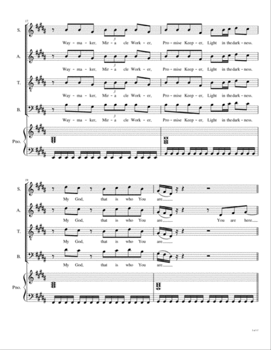 Way Maker 4-Part scores gallery preview page 6