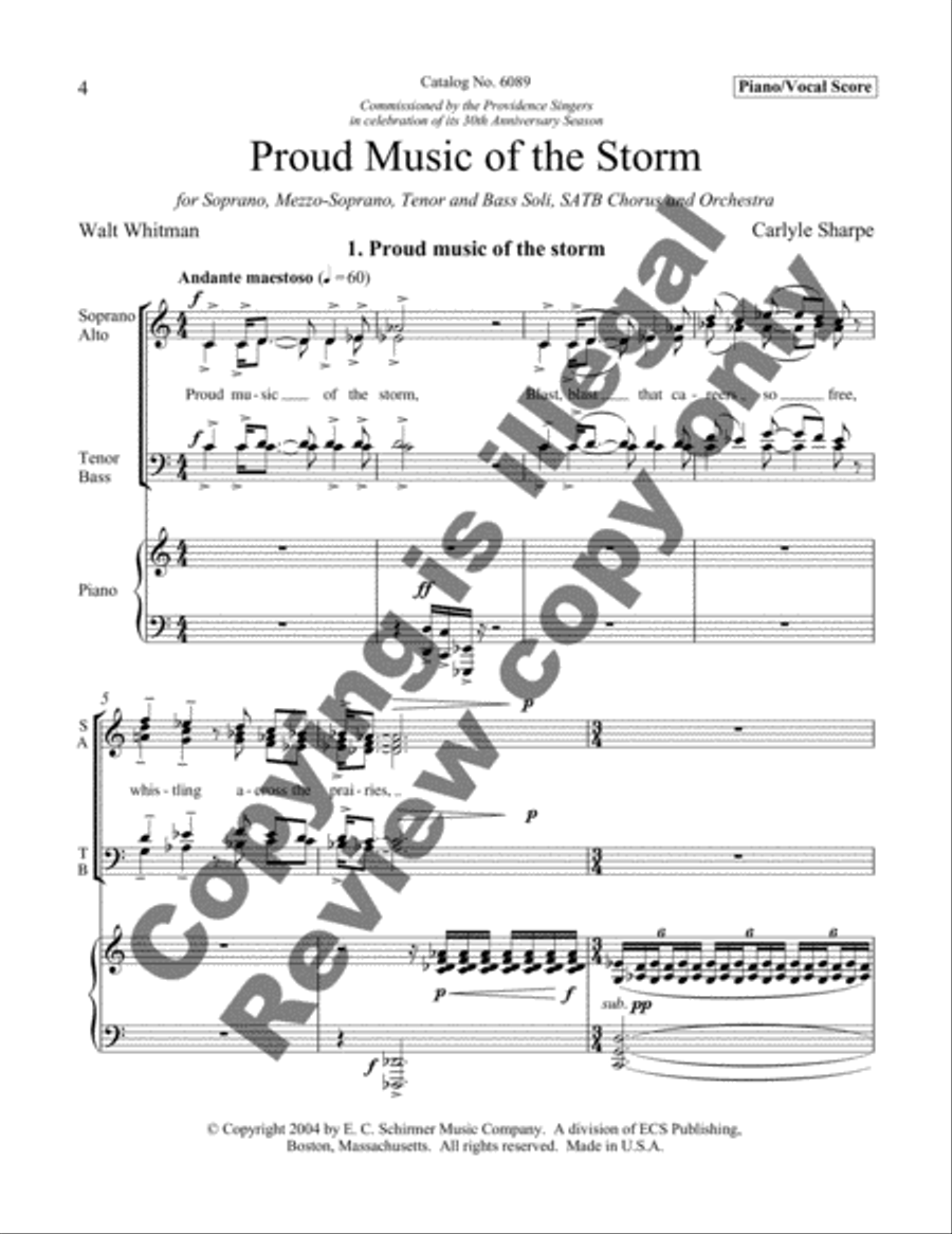 Proud Music of the Storm 4-Part scores gallery preview page 3