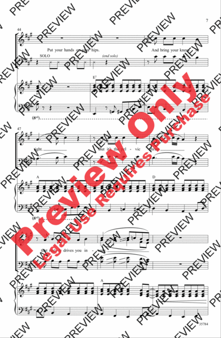 The Time Warp (from The Rocky Horror Picture Show) 4-Part scores gallery preview page 7