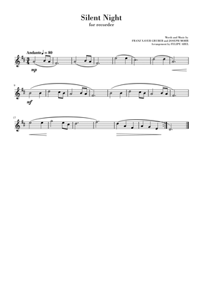Silent Night (for Recorder) - Easy Version