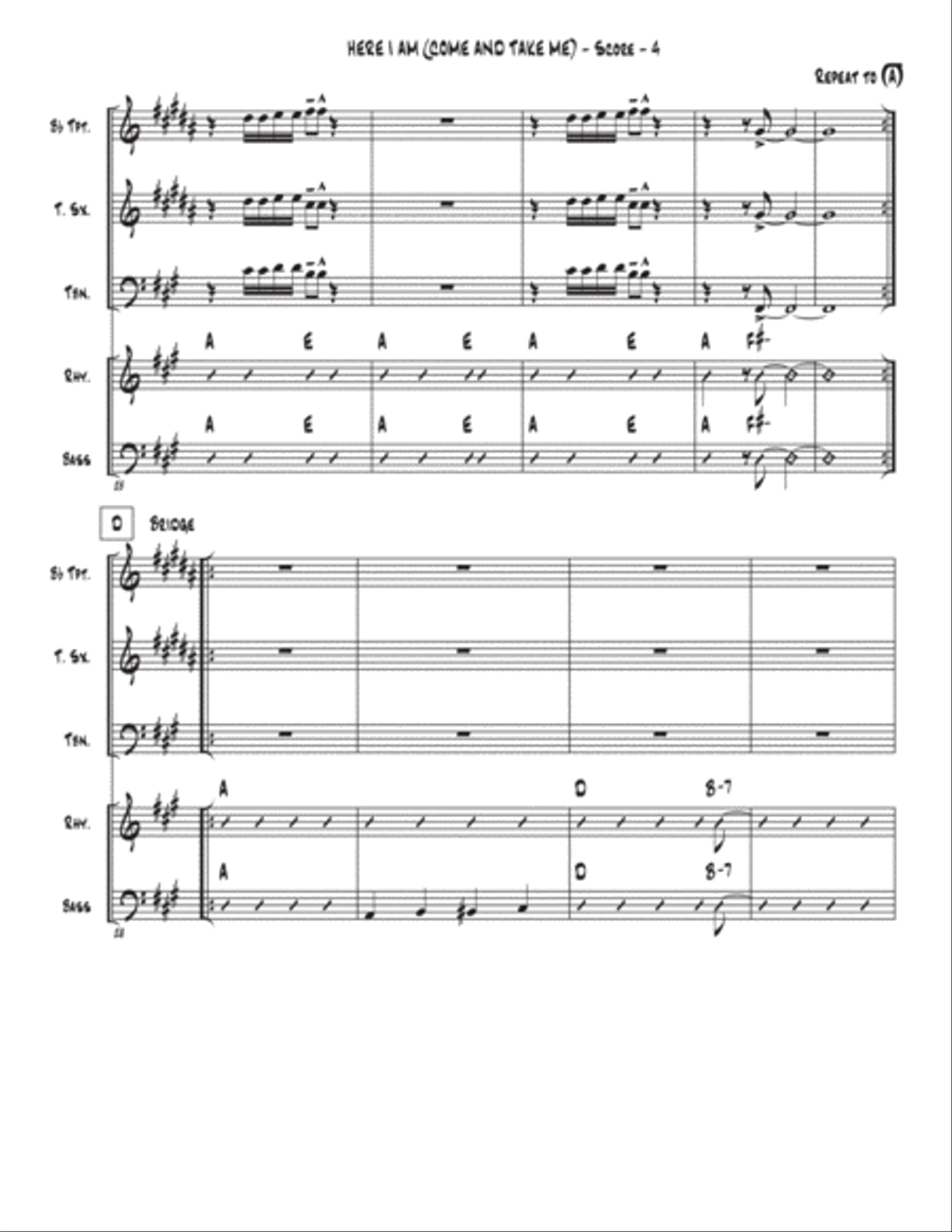 Here I Am, Come And Take Me Tenor Saxophone scores gallery preview page 4