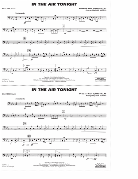 In The Air Tonight (arr. Paul Murtha) - Electric Bass