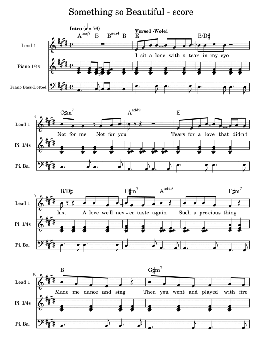 Something So Beautiful Tenor Voice scores gallery preview page 1