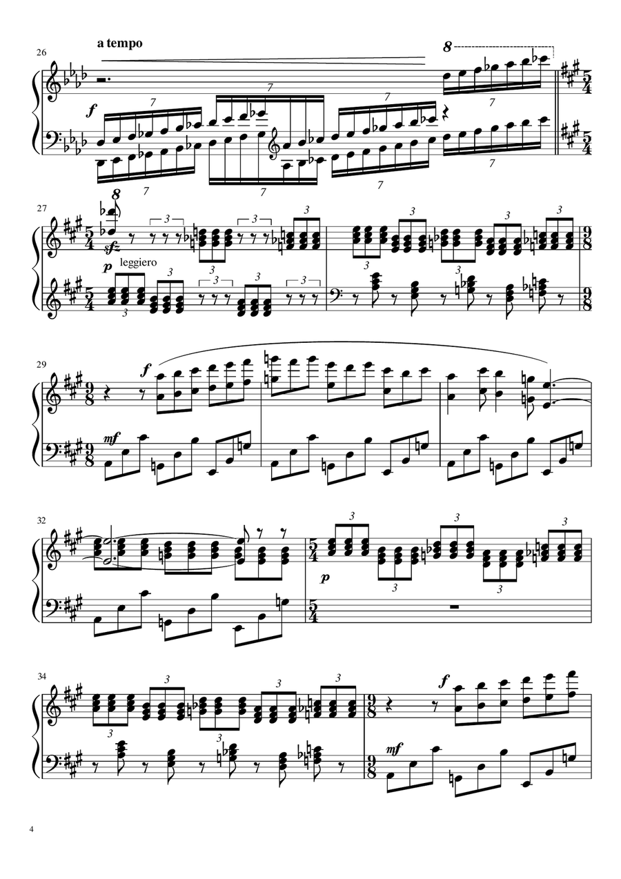Fétes de trois Nocturnes by Debussy Piano Solo scores gallery preview page 4