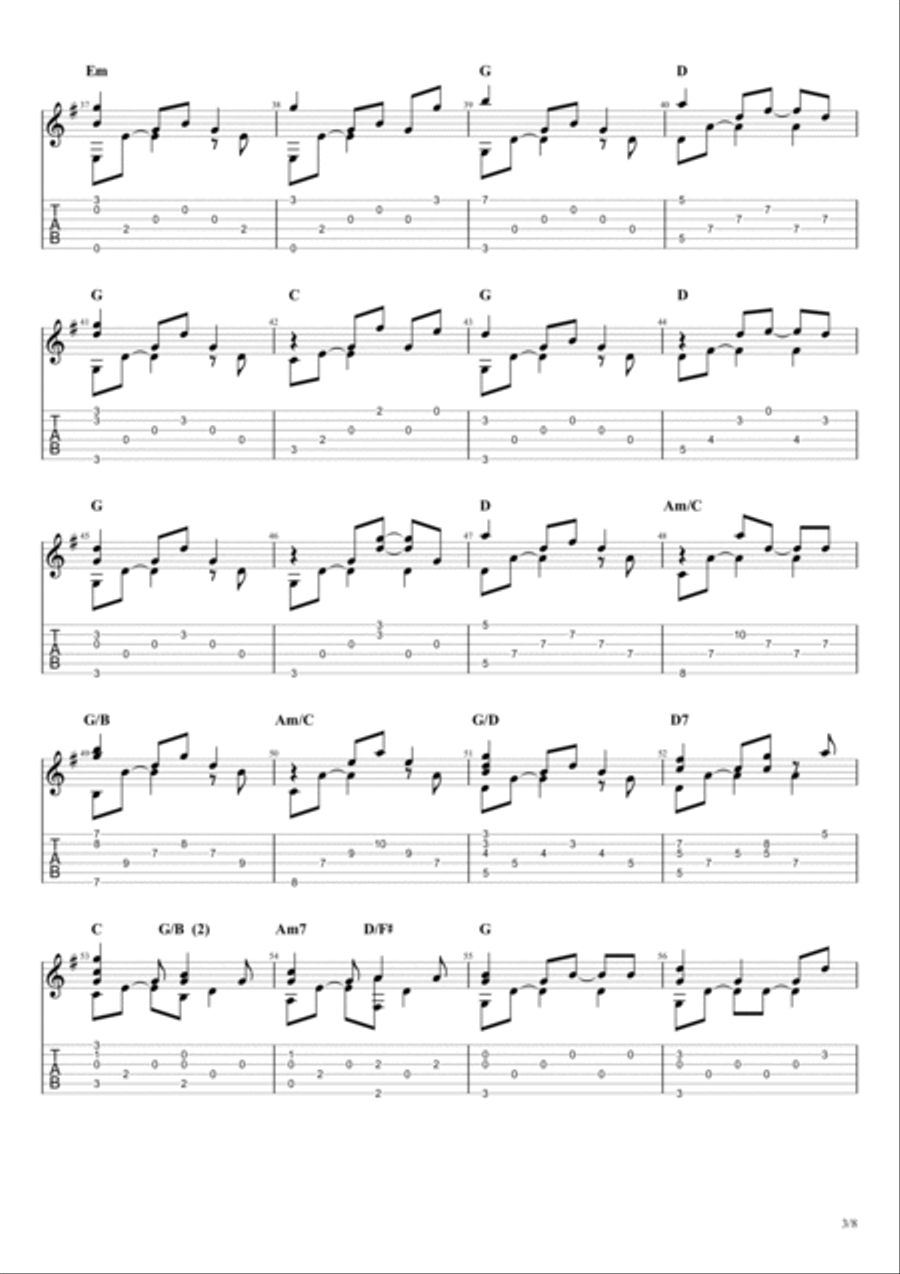 O Holy Night Guitar Tablature scores gallery preview page 3