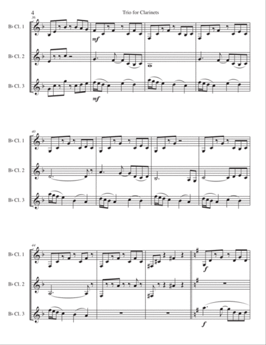 Trio fo the Sake of Art Woodwind Trio scores gallery preview page 4