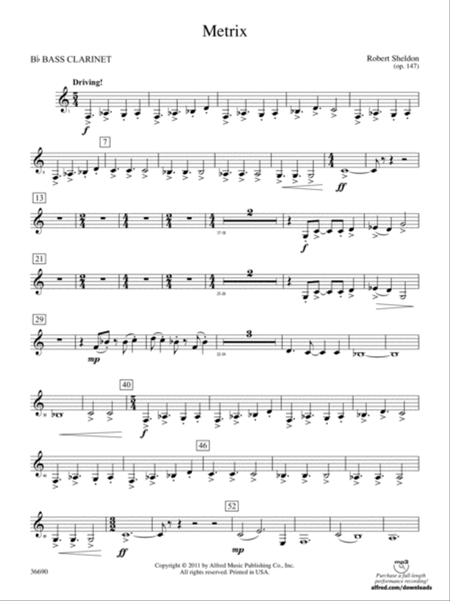 Book cover for Metrix: B-flat Bass Clarinet