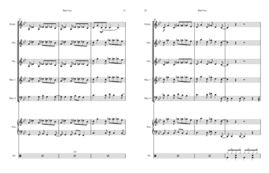 Bad Guy Bad Guy Percussion Ensemble scores gallery preview page 6