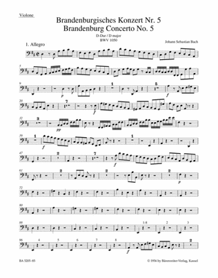 Brandenburgisches Konzert Nr. 5 und Konzert Nr. 5 "Fruhfassung" D major BWV 1050, BWV 1050a