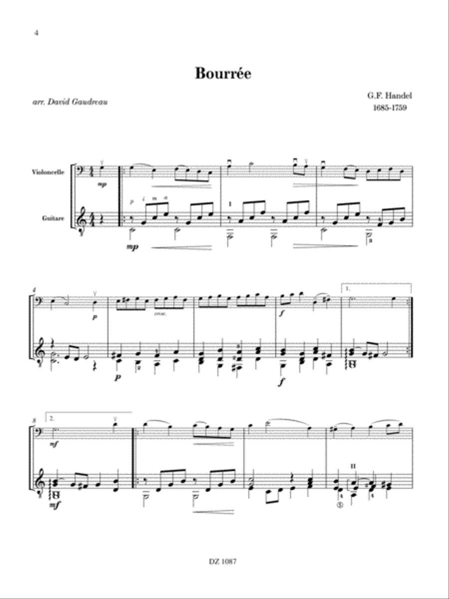 Trois pièces faciles (Bach, Handel, Haydn) Cello scores gallery preview page 4
