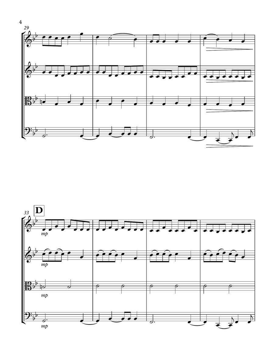 Old Town Road (remix) String Quartet scores gallery preview page 4