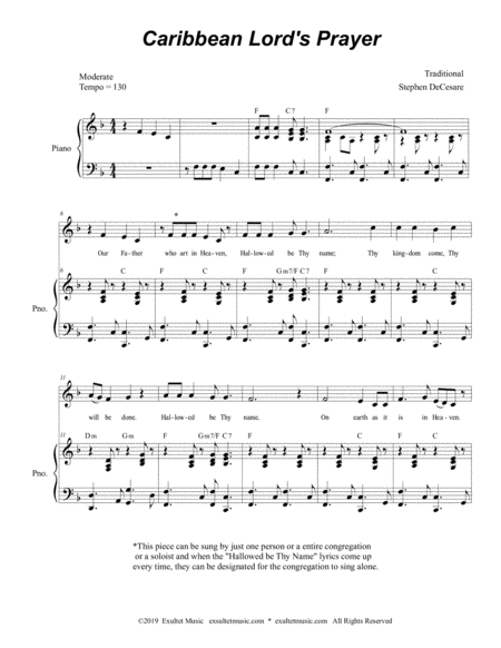 Caribbean Lord's Prayer (Vocal Score) image number null