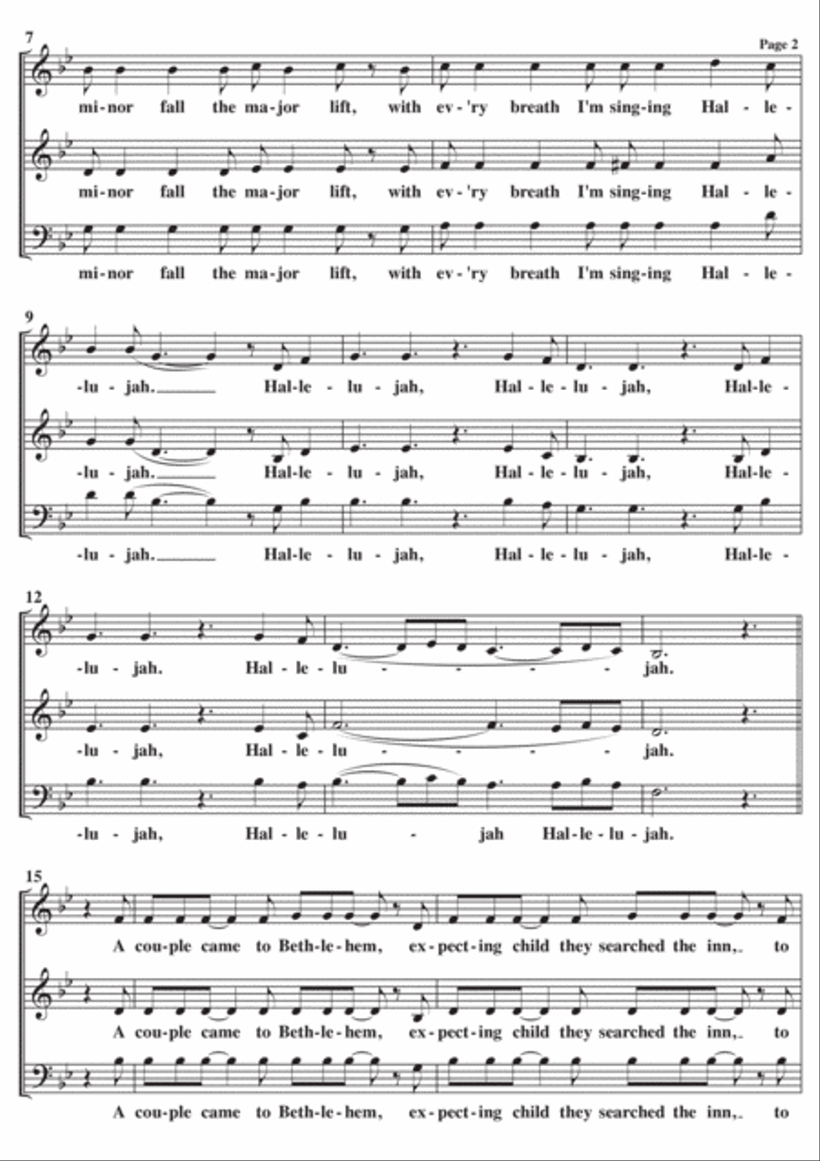Hallelujah 3-Part scores gallery preview page 2