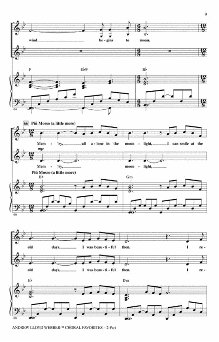 Andrew Lloyd Webber Choral Favorites 2-Part scores gallery preview page 3