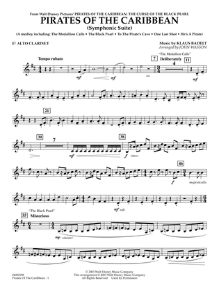 Pirates Of The Caribbean (Symphonic Suite) (arr. John Wasson) - Eb Alto Clarinet