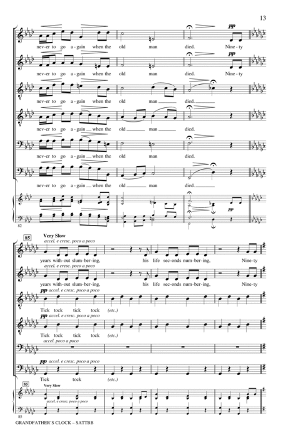Grandfather's Clock (arr. Philip Lawson) A Cappella scores gallery preview page 12