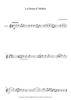 Book cover for La Donna E Mobile - Giuseppe Verdi (Violin)