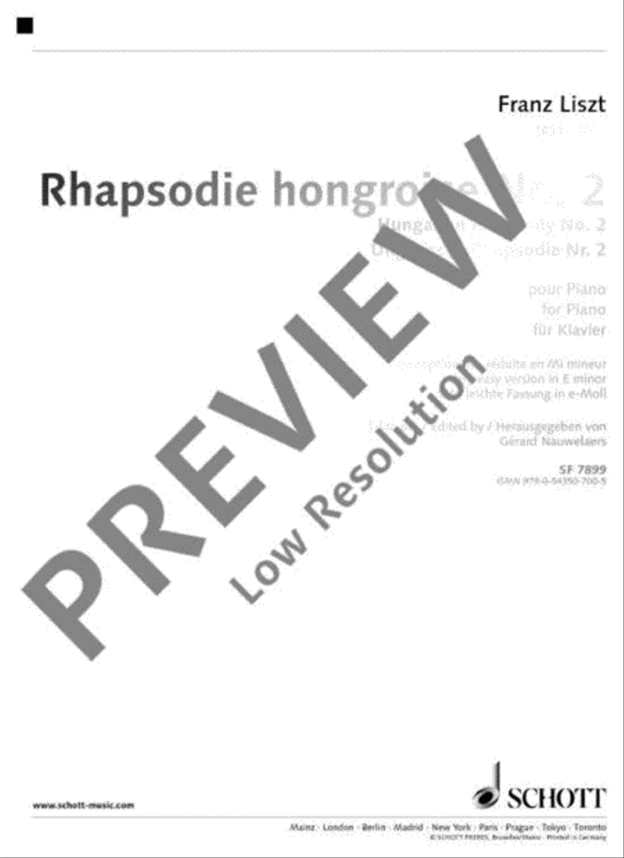 Hungarian Rhapsody No.2 E minor Piano Solo scores gallery preview page 2