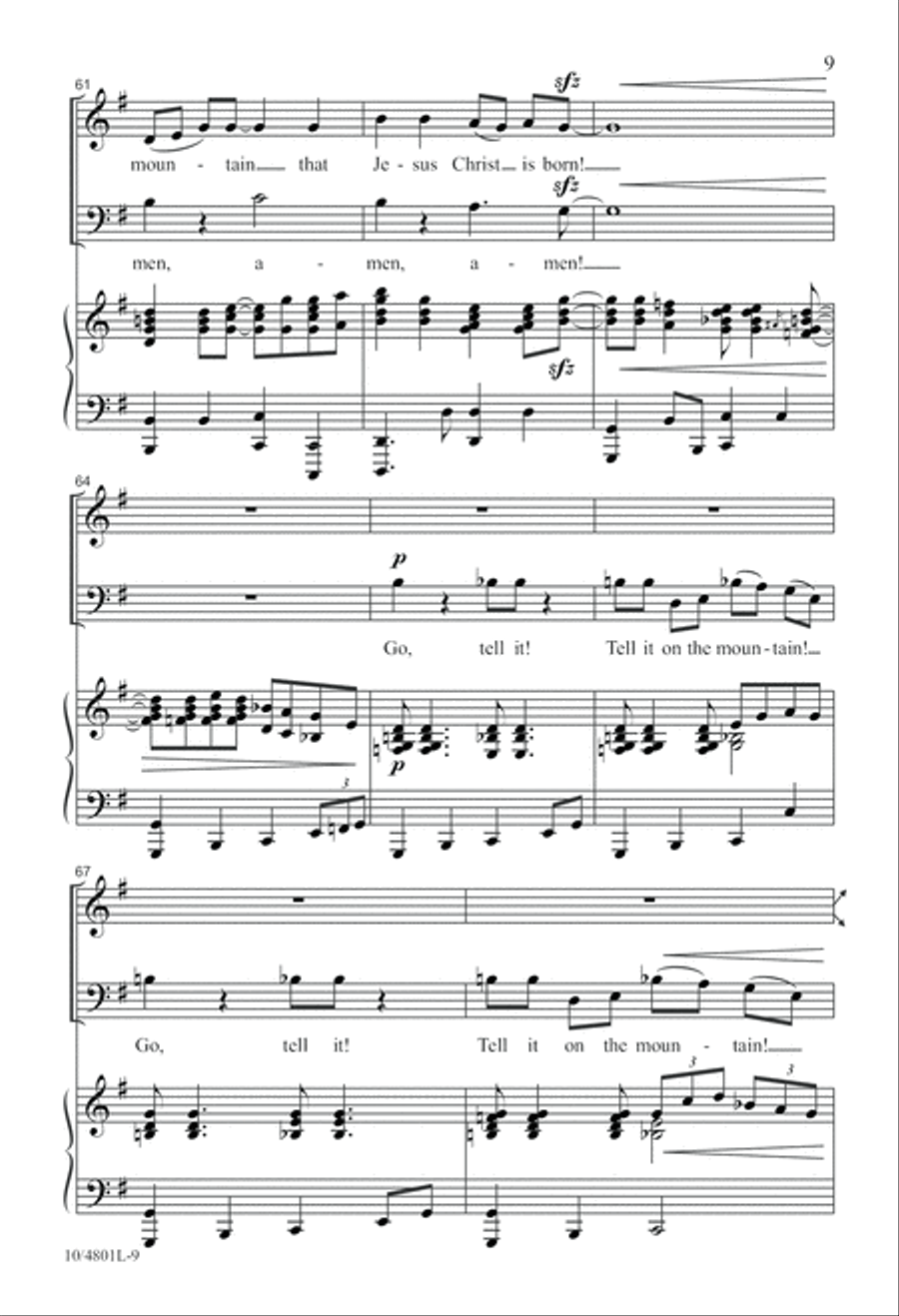 Amen! Tell It on the Mountain! 3-Part scores gallery preview page 9