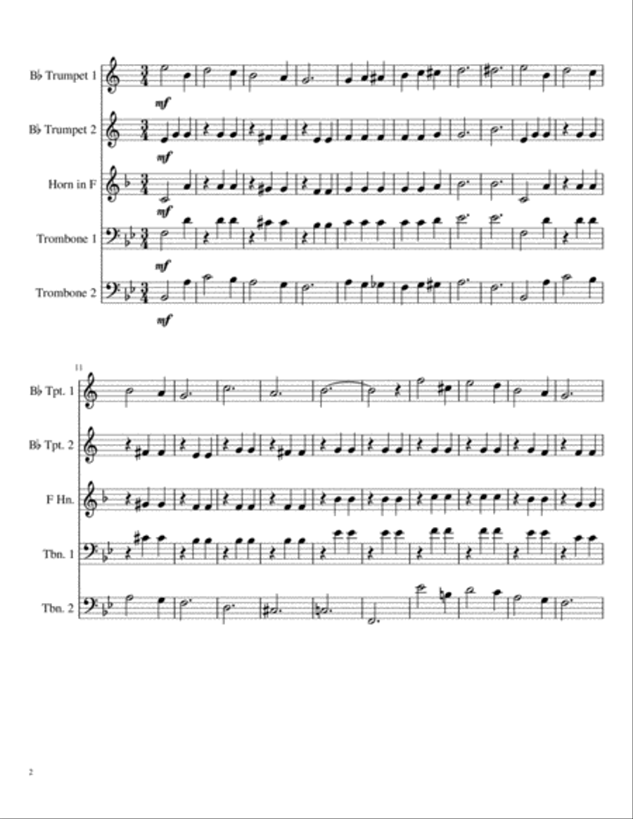 Let Me Call You Sweetheart for Brass Quartet with optional horn Brass Quartet scores gallery preview page 2