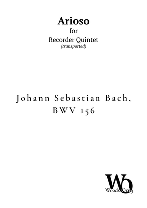 Book cover for Arioso by Bach for Recorder Quintet