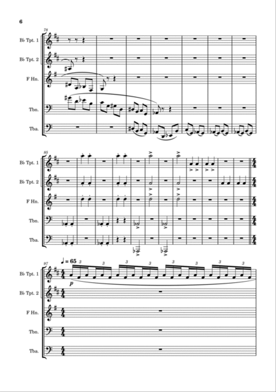 La Cabane sur des pattes de poule (Baba Yaga) - Pictures at an Exhibition Brass Ensemble scores gallery preview page 6