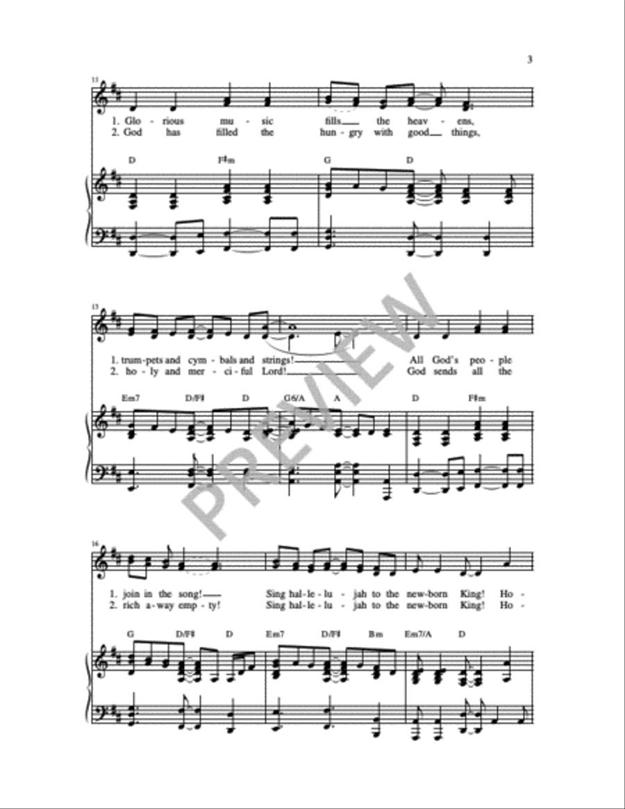 Sing Hallelujah to the Newborn King SA scores gallery preview page 8