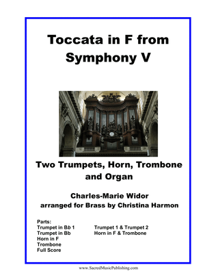 Book cover for Widor Toccata in F from Symphony V for Brass Quartet and Organ
