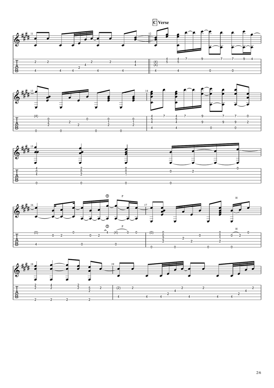 Skinny Love Guitar Tablature scores gallery preview page 2