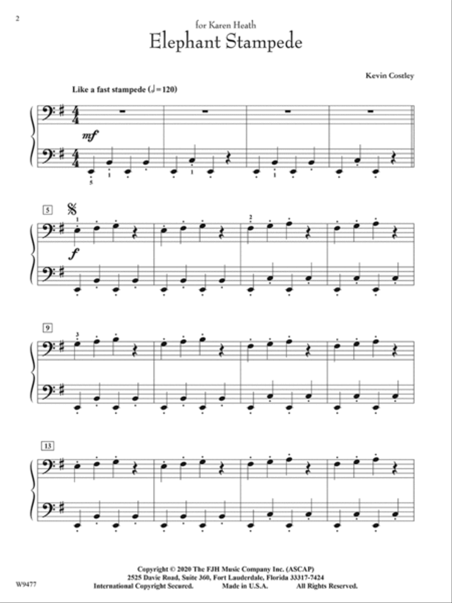 Elephant Stampede Elephant Stampede Easy Piano scores gallery preview page 2