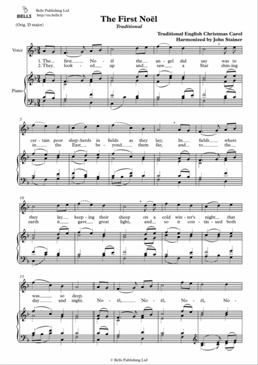 The First Noel (Solo song) (F Major) Voice Solo scores gallery preview page 1