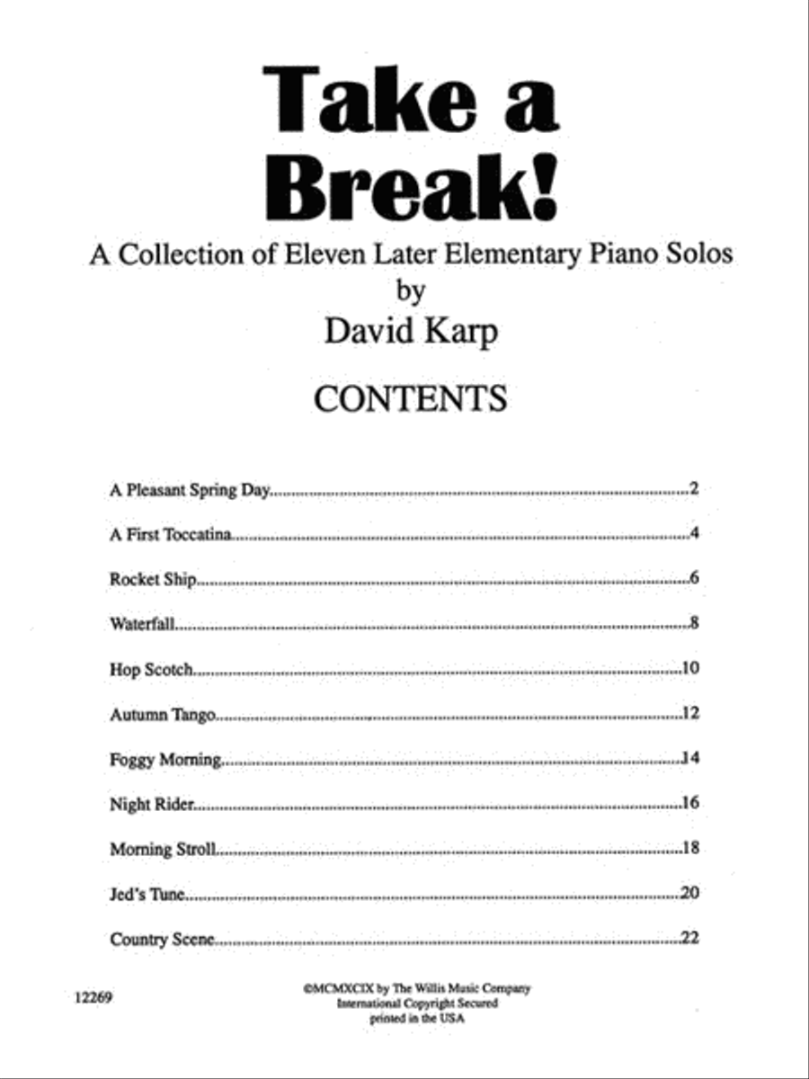 Take a Break! Easy Piano scores gallery preview page 2