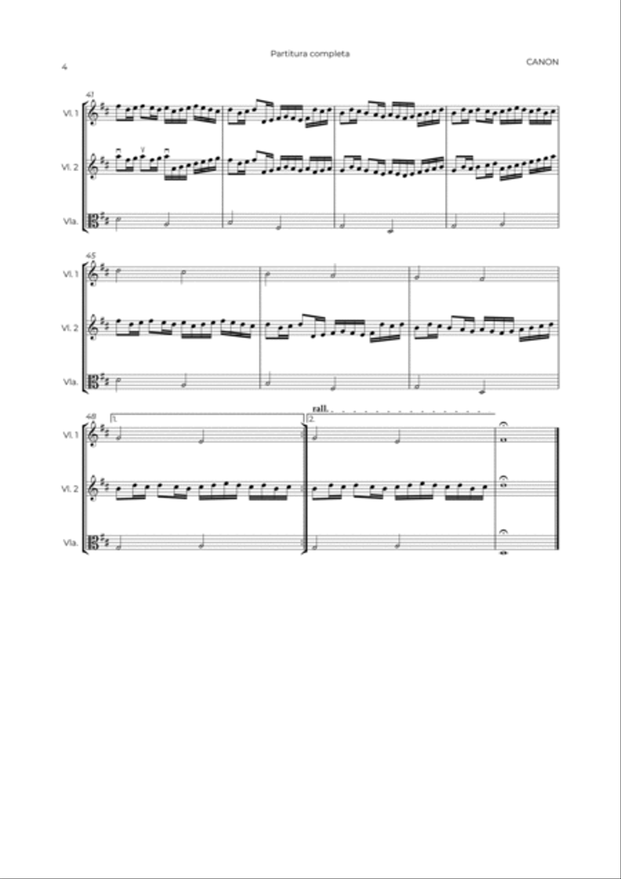 CANON IN D - STRING TRIO (I VIOLIN, II VIOLIN & VIOLA) String Trio scores gallery preview page 4