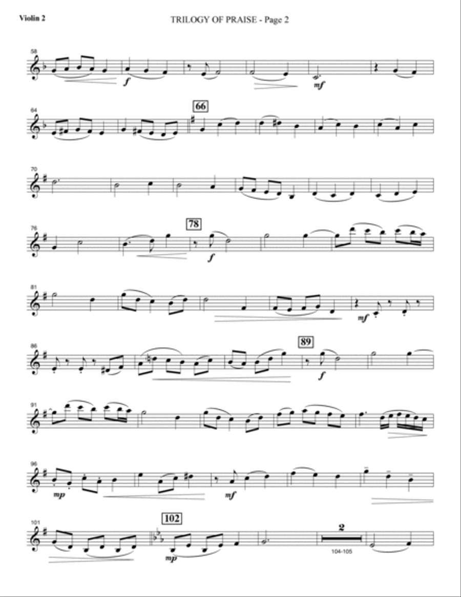 Trilogy Of Praise - Violin 2 Choir scores gallery preview page 2