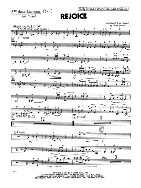 Rejoice - Bass Trombone