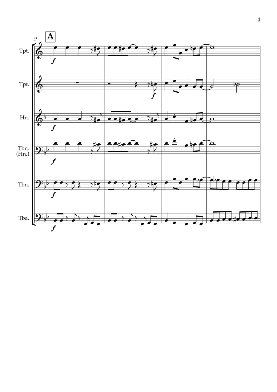 Jingle Bells - Jazz Arrangement for Brass Quintet Brass Quintet scores gallery preview page 5