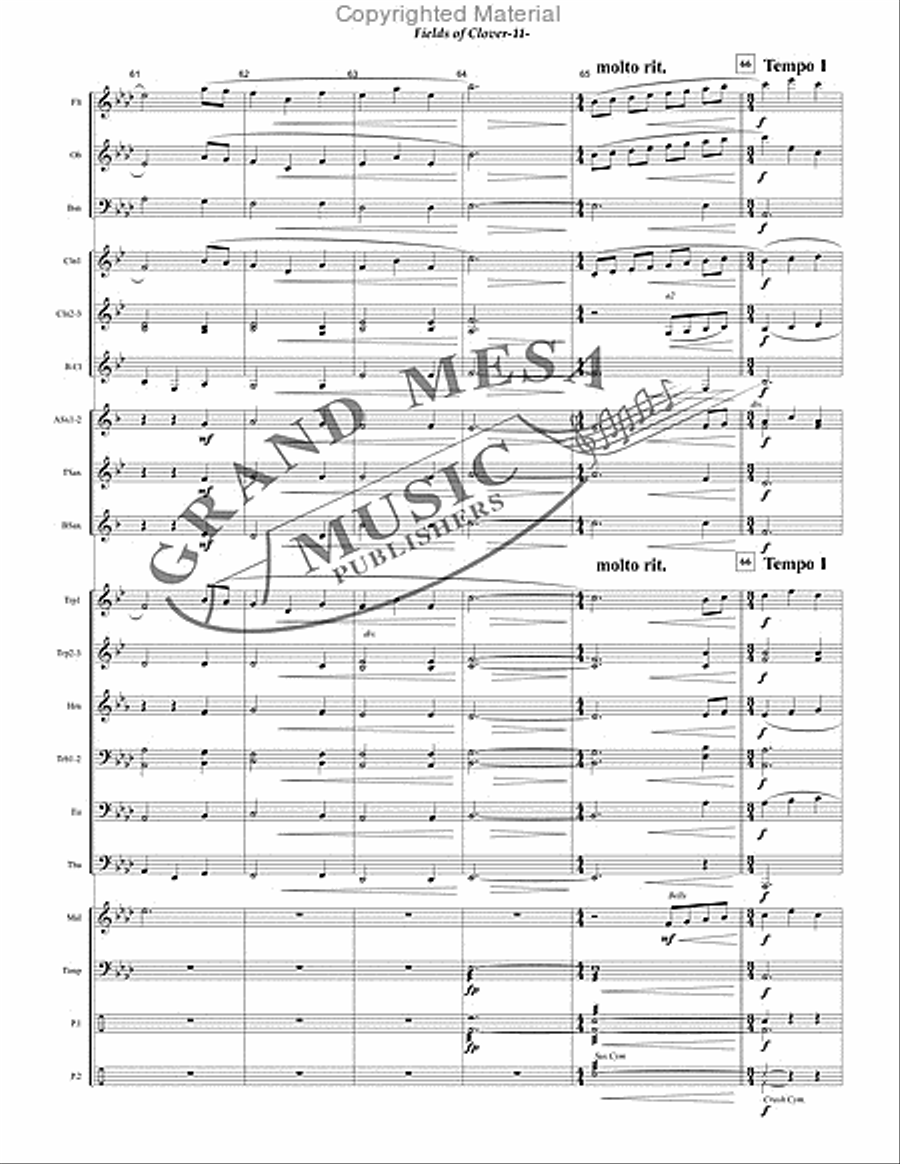 Fields of Clover Concert Band scores gallery preview page 12