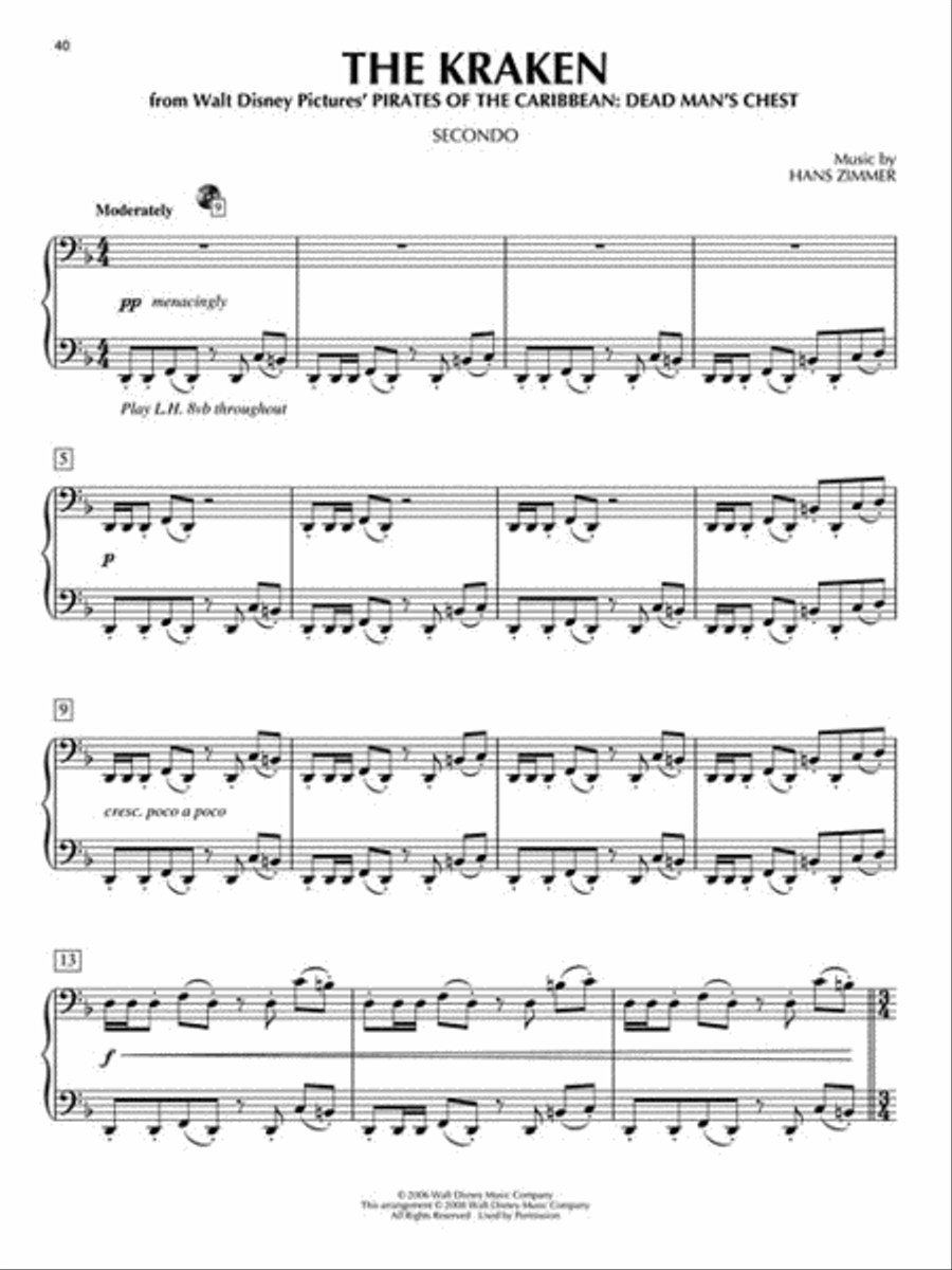Pirates of the Caribbean 1 Piano, 4-Hands scores gallery preview page 6
