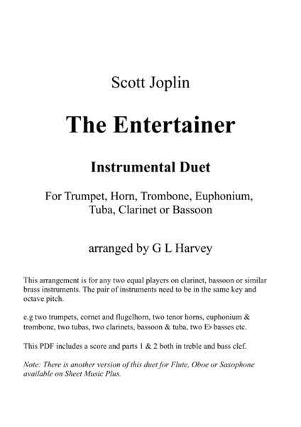 The Entertainer (Brass, Clarinet or Bassoon Duet) image number null