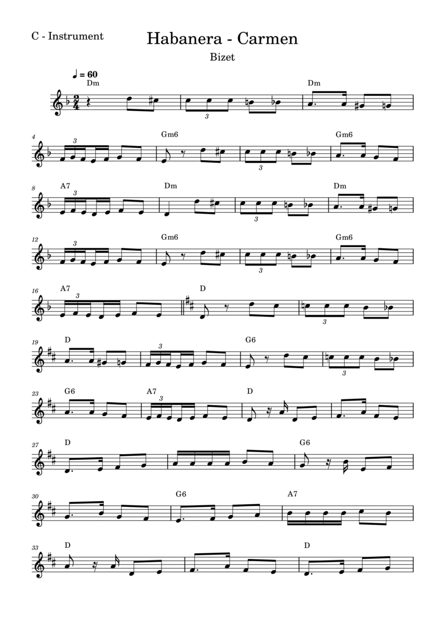 Habanera - Carmen Piano, Vocal scores gallery preview page 1