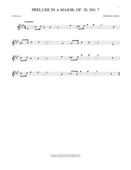 Prelude In A Major, Op. 28, No. 7